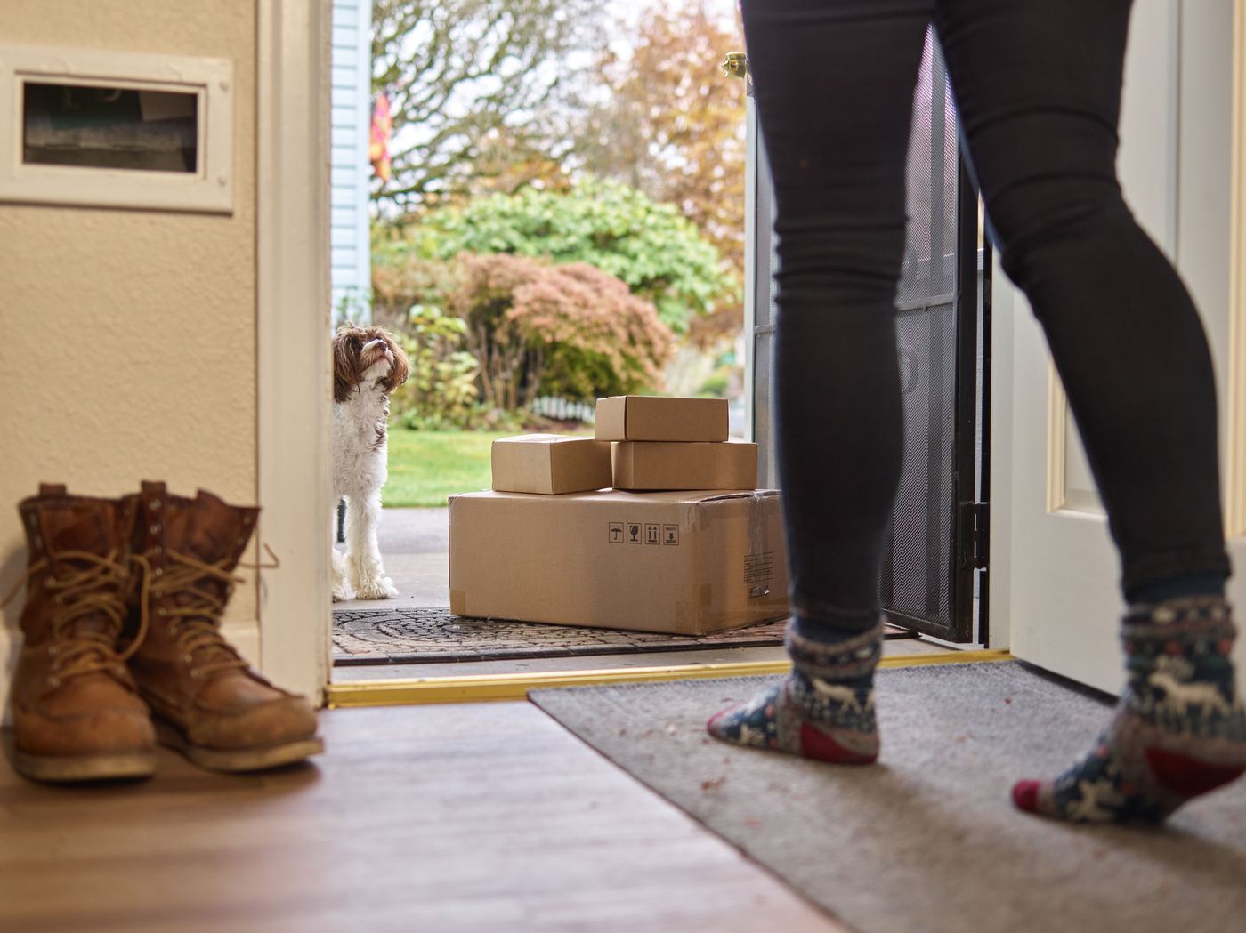Packages delivered safely to a customer's front door